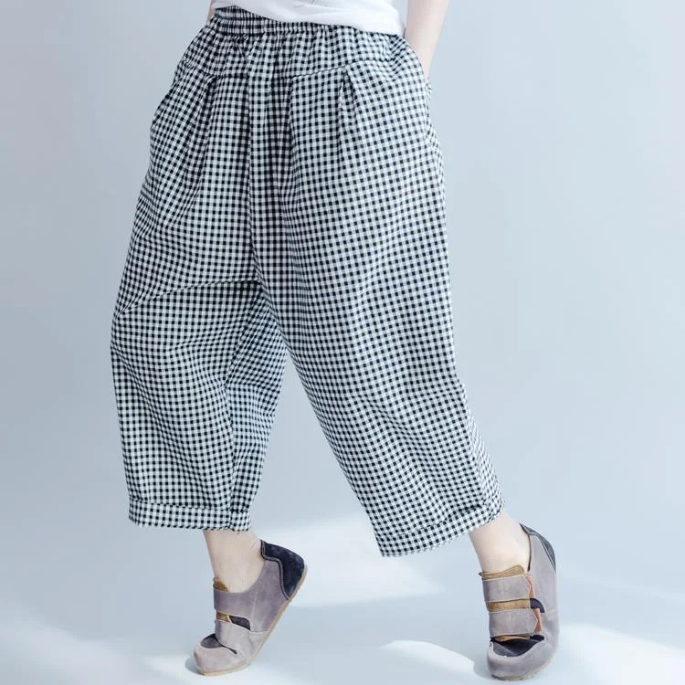 Comfortable Jeans Spring SummerPlaid Loose Casual Pants