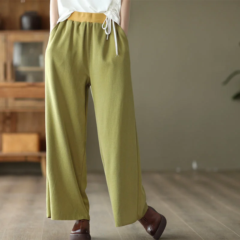 Celebrity Must-have Spring Women Loose Color Matching Wide Leg Pants
