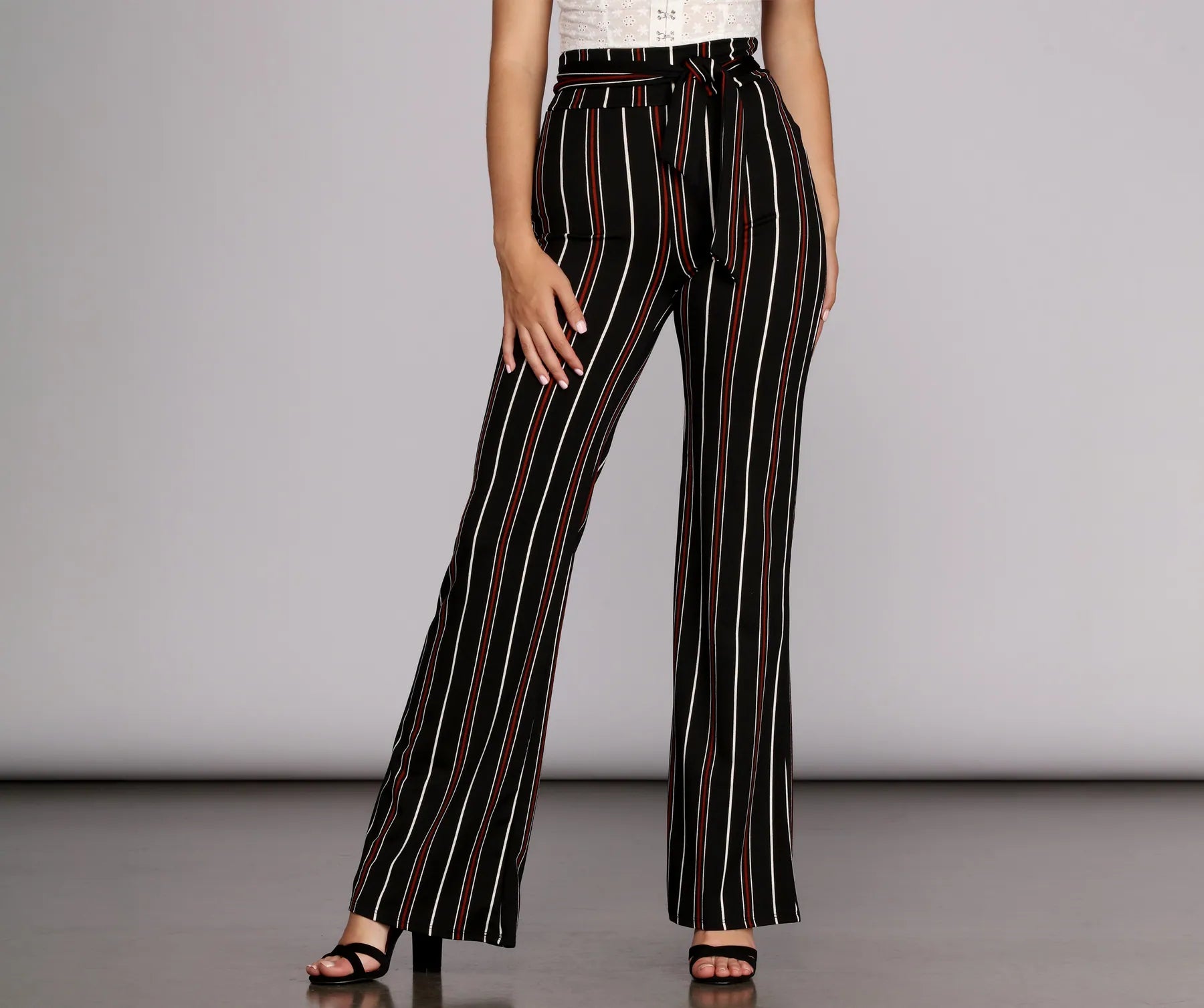 Cozy Essentials Stylin Striped High Waist Pants