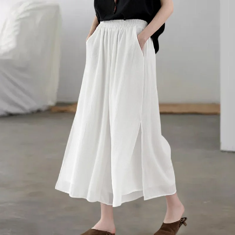 Urban Comfort Tiered Chiffon Pants For Summer Outfits