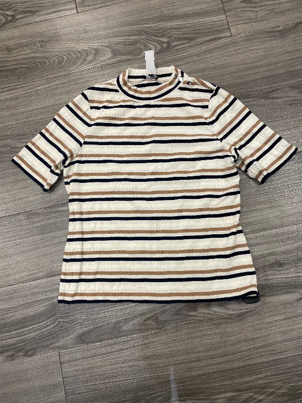 Easygoing Outfits Top 2pc Short Sleeve By Talbots In Blue & Brown, Size: Xl