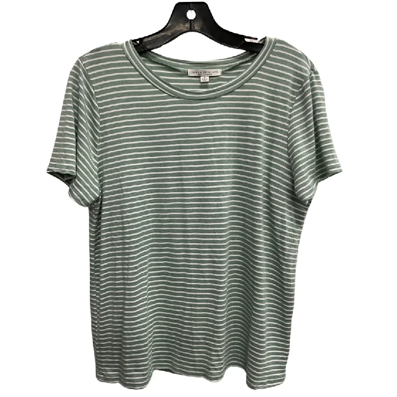 Artistic Temperament Top Short Sleeve Basic By Green Envelope In Striped Pattern, Size: L