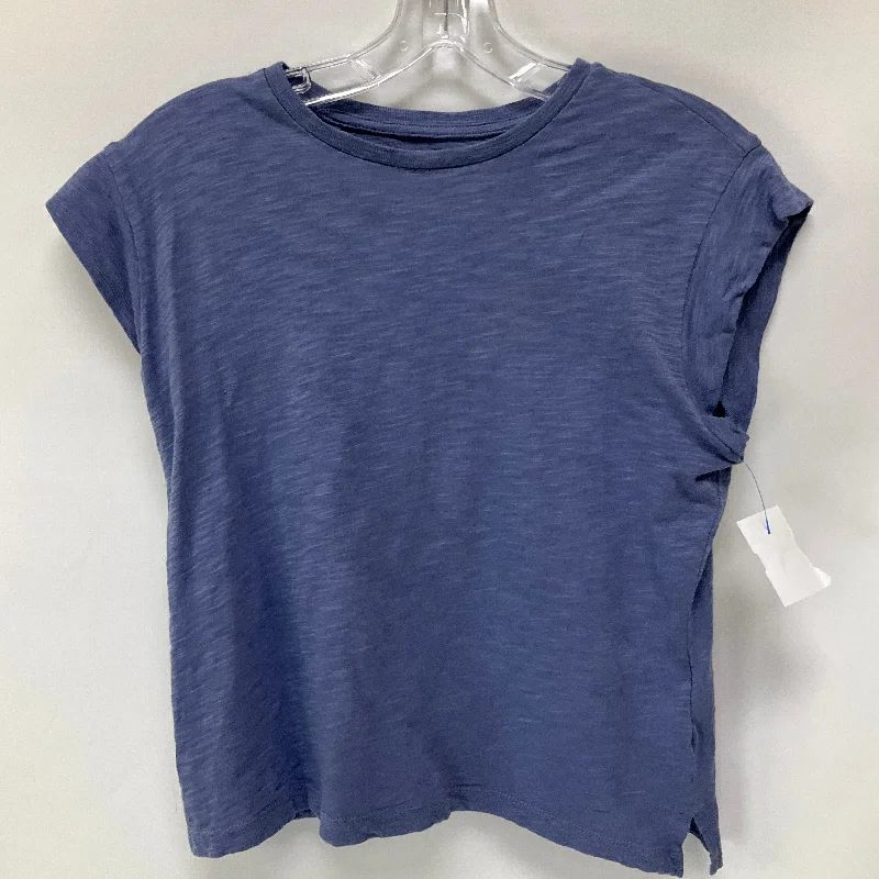 Cozy Fit Wear Top Short Sleeve Basic By Madewell In Blue, Size: S