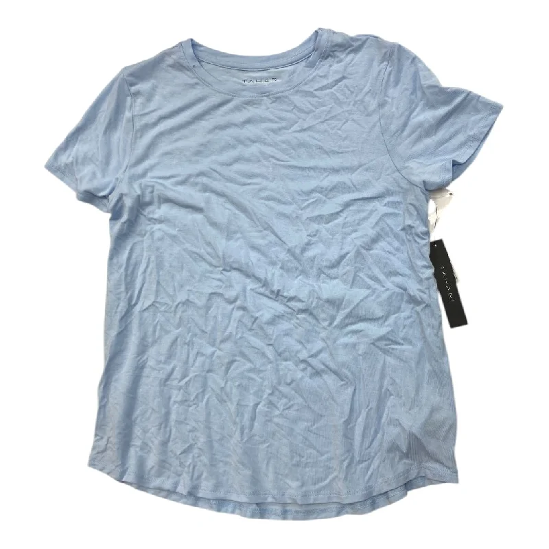 Fresh And Natural Top Short Sleeve Basic By Tahari By Arthur Levine In Blue, Size: M