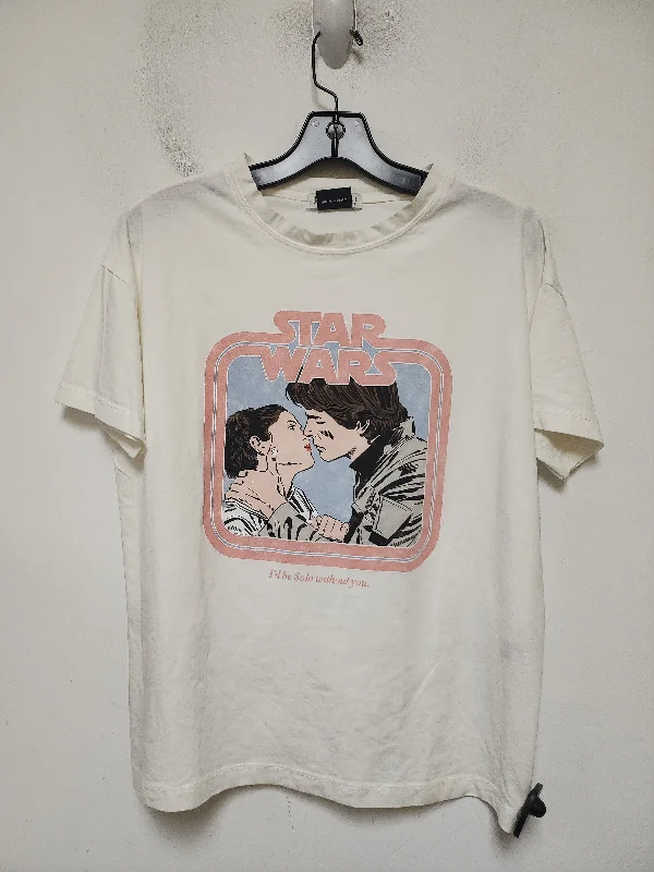 Outdoor Trend Top Short Sleeve Basic By Walt Disney In Cream, Size: S