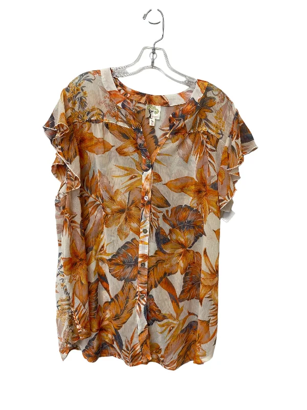 Trendy Casuals Top Short Sleeve By Figuero & Flower  Size: 2x
