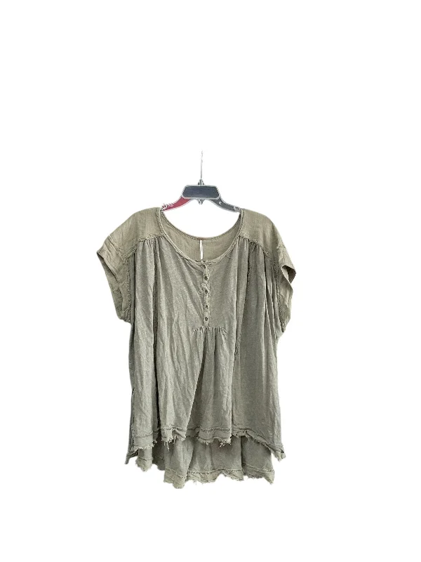 Comfy Chic Wear Top Short Sleeve By Free People In Green, Size: M
