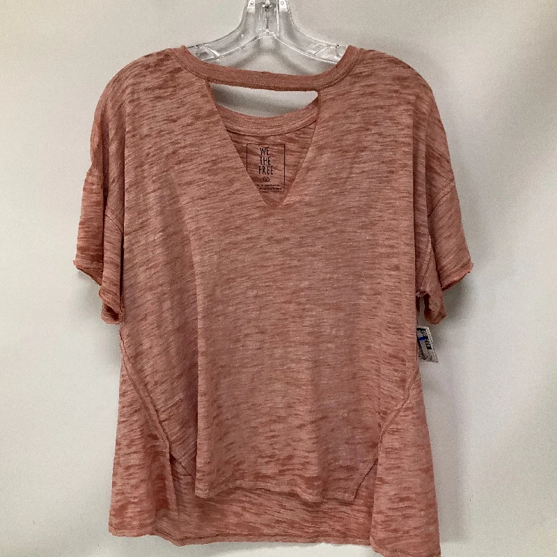 Easy Chic Wear Top Short Sleeve By Free People In Pink, Size: S