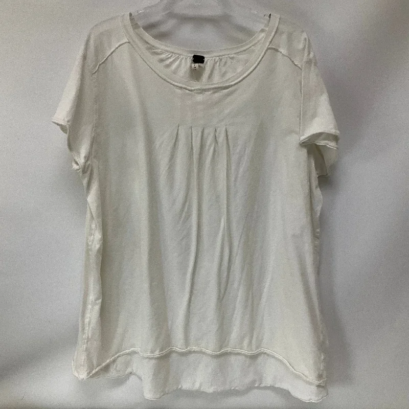 Modern Chic Top Short Sleeve By Free People In White, Size: L