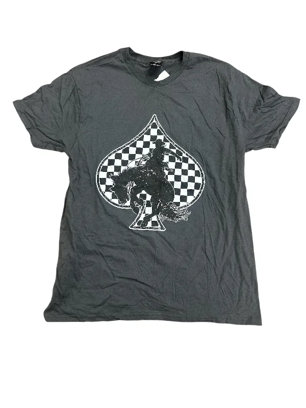 Fashionable Comfort Top Short Sleeve By Hanes In Grey, Size: M