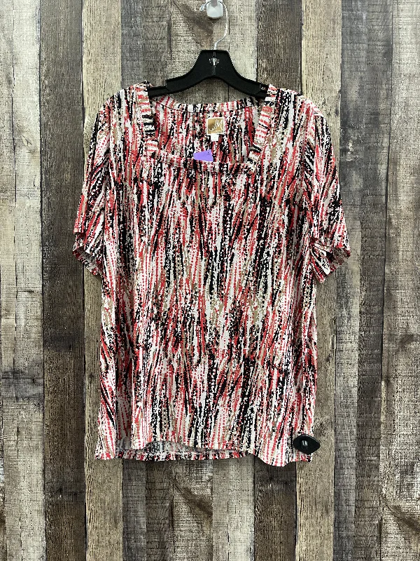 Classic Style Top Short Sleeve By Jm Collections  Size: 2x