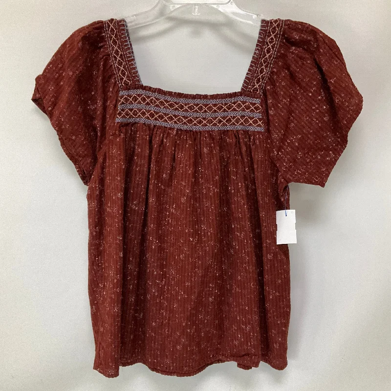 Mid-length Style Top Short Sleeve By Madewell In Multi-colored, Size: Xs