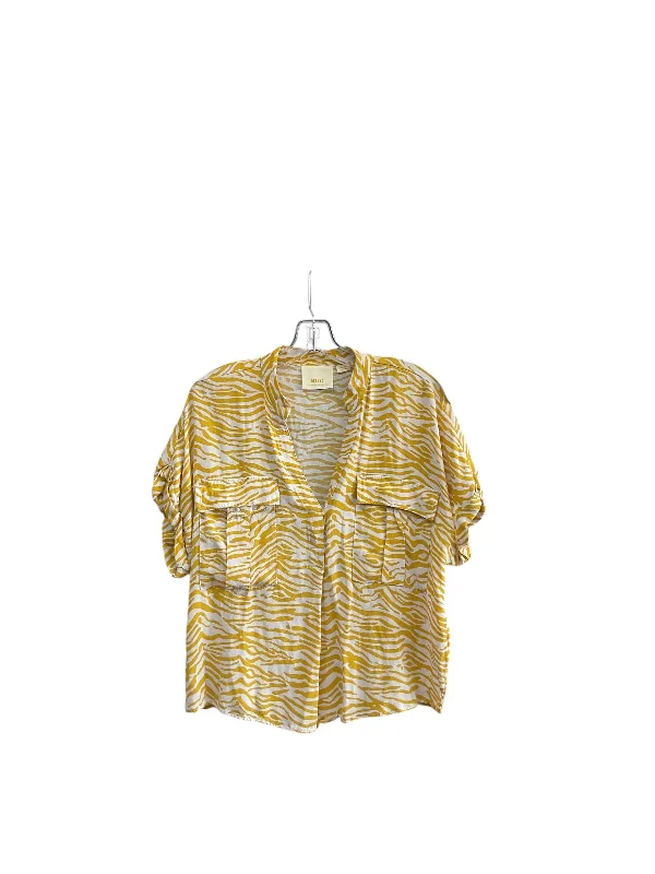 Soft Casuals Top Short Sleeve By Maeve In Yellow, Size: M