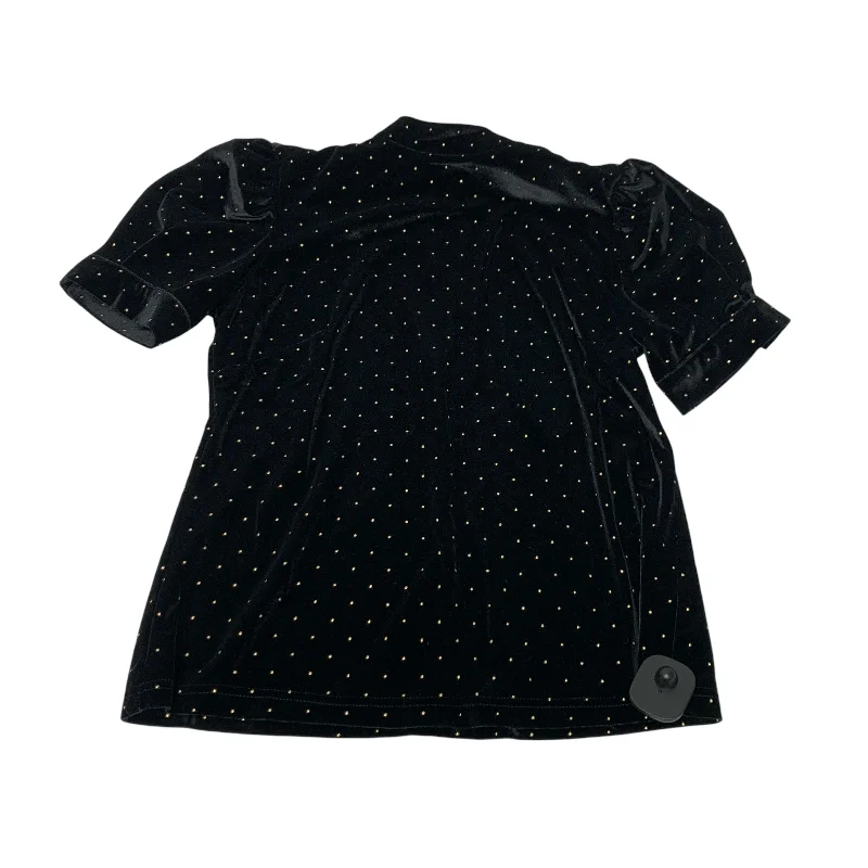 Elegant Series Top Short Sleeve By Nanette By Nanette Lepore In Black & Gold, Size: S