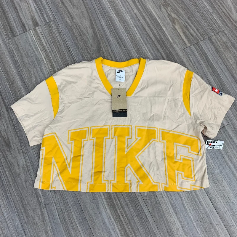 Everyday Comfort Top Short Sleeve By Nike Apparel In Tan, Size: M