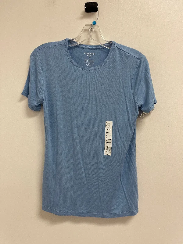 Casual And Casual Top Short Sleeve By Nine West In Blue, Size: S