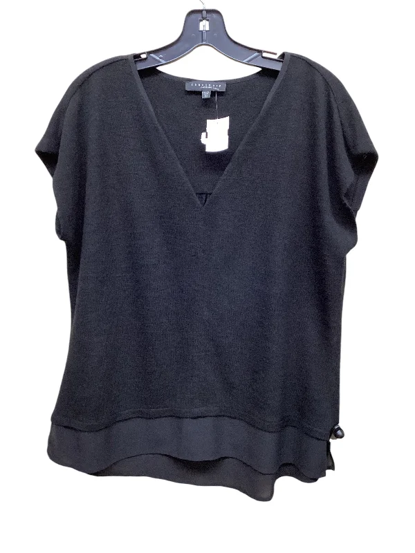 Easygoing Fashion Top Short Sleeve By Sanctuary In Black, Size: XL