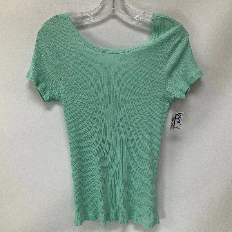 Knitted Design Top Short Sleeve By Sundry In Blue, Size: 2