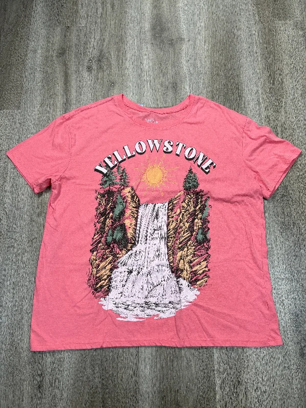 Versatile Wear Top Short Sleeve By Time And Tru In Pink, Size: Xl
