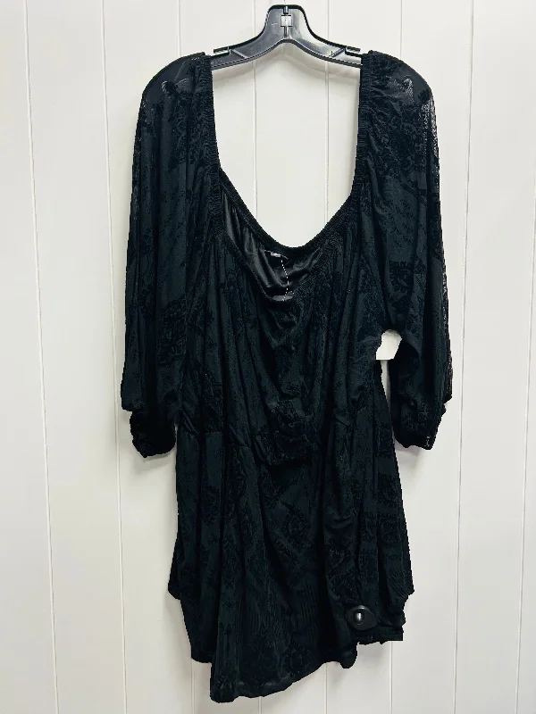 Sporty Elegance Top Short Sleeve By Torrid In Black, Size: 5