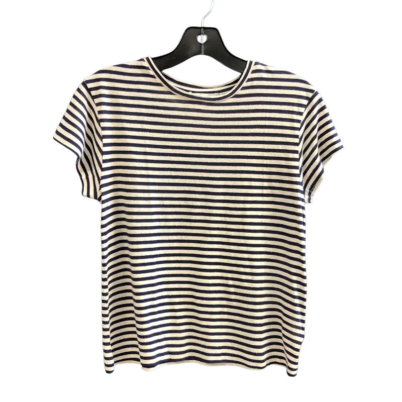 Minimalism Top Short Sleeve By Vince In Striped Pattern, Size: Xs