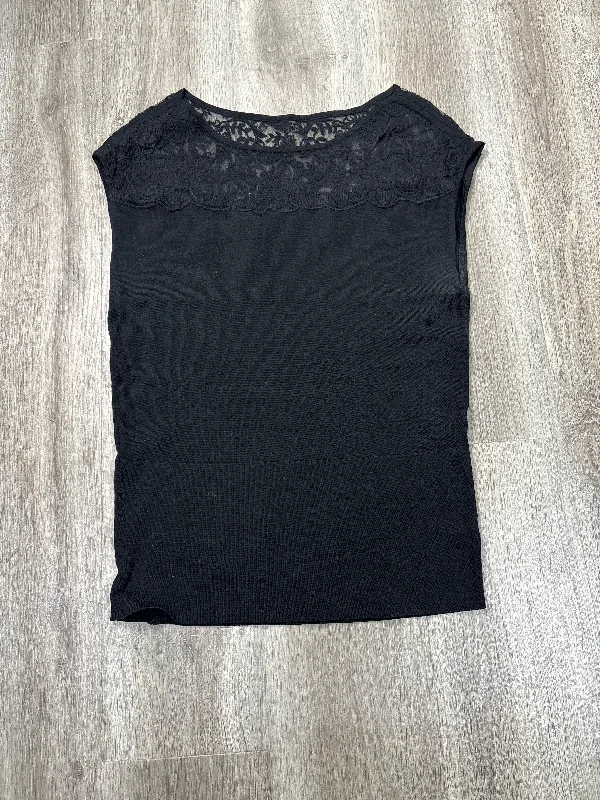 Sweet Style Top Short Sleeve By White House Black Market In Black, Size: L