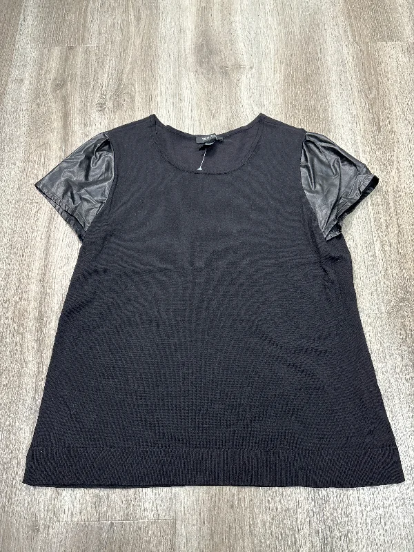 French Style Top Short Sleeve By White House Black Market In Black, Size: Xl
