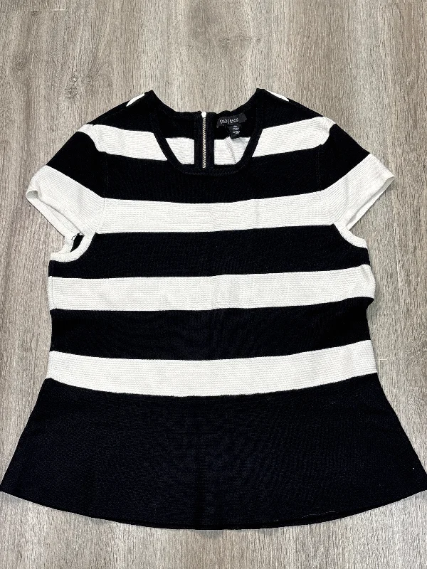 Spiritual Vitality Top Short Sleeve By White House Black Market In Striped Pattern, Size: Xl