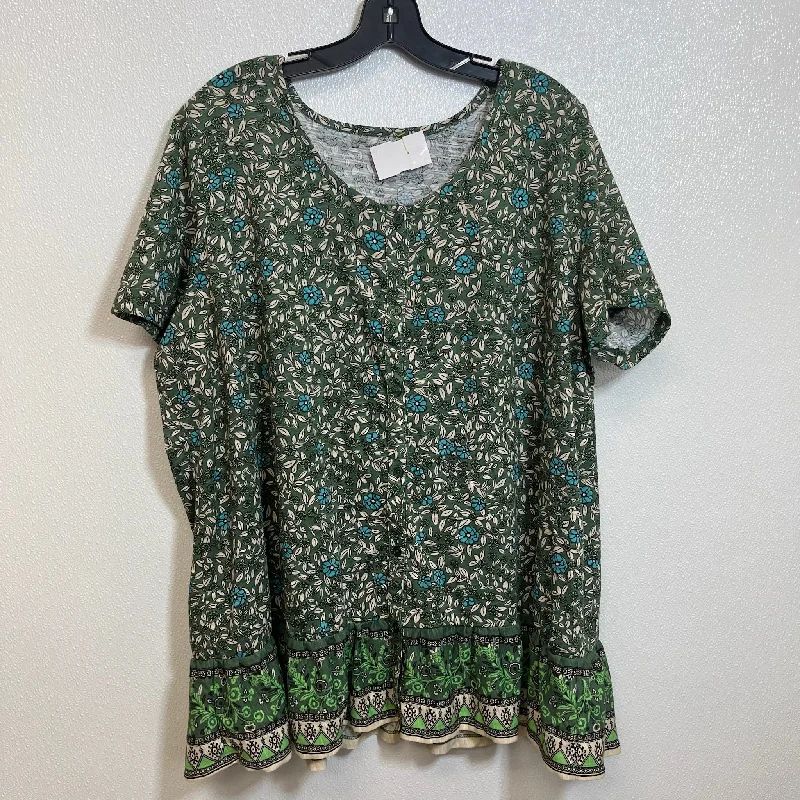 Elegant Dressing Top Short Sleeve By Woman Within  Size: 1x