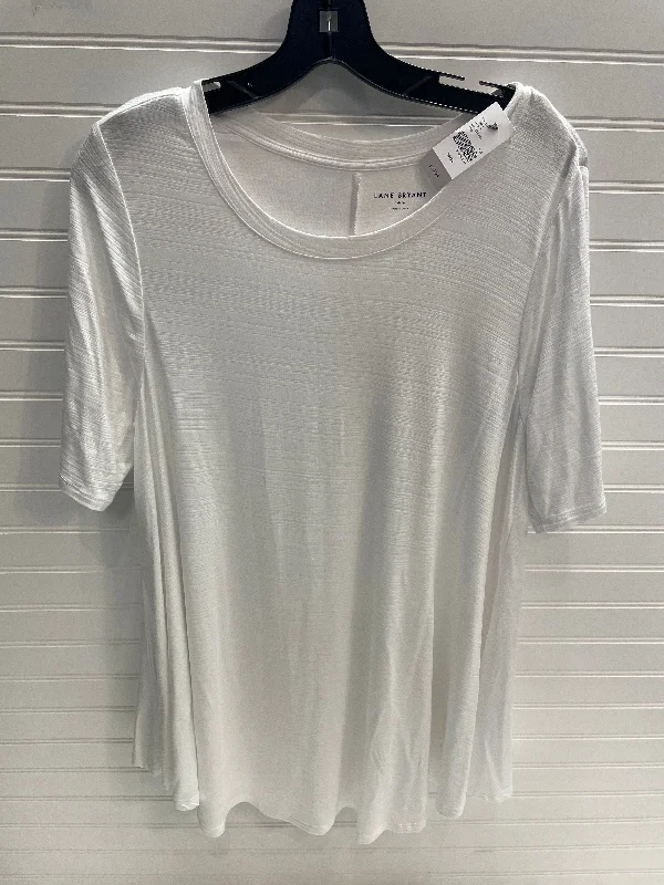 Thin Design Tunic Short Sleeve By Lane Bryant In White, Size: 14