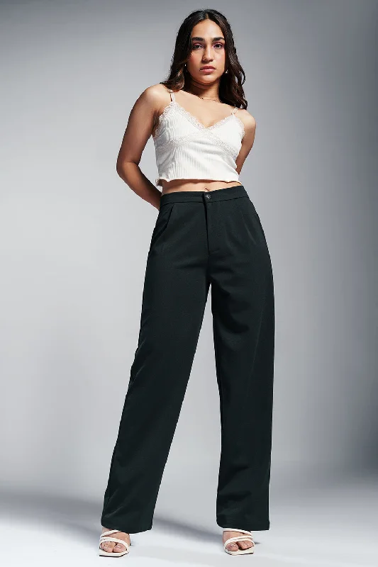 Exquisite Embroidery Victorian Black Women's Textured Korean Pants