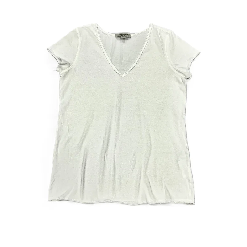 Elegant Design White Top Short Sleeve Designer By All Saints, Size: Xs