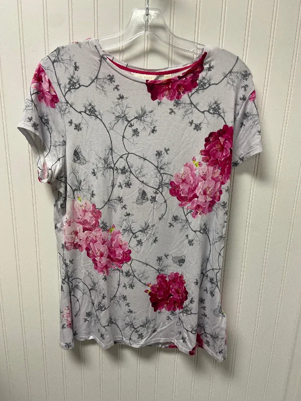 Celebrity Style White Top Short Sleeve Designer Ted Baker, Size S