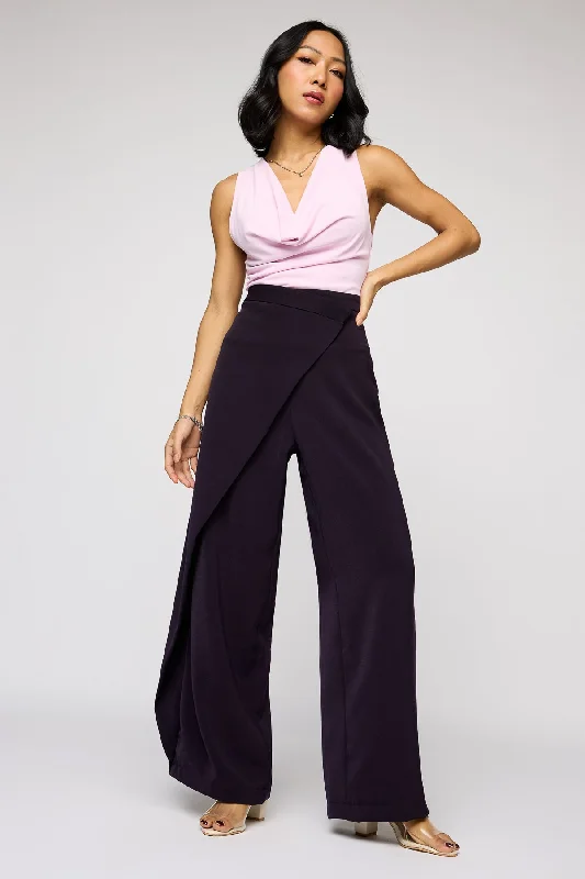 Sporty Comfort Cabernet Wine Pareo Korean Pants
