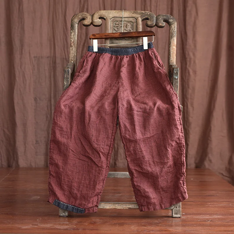 Versatile Items Women Autumn Linen Retro Loose Casual Pants