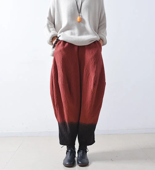 New Products Women Autumn Loose Gradient Cotton Linen Pants