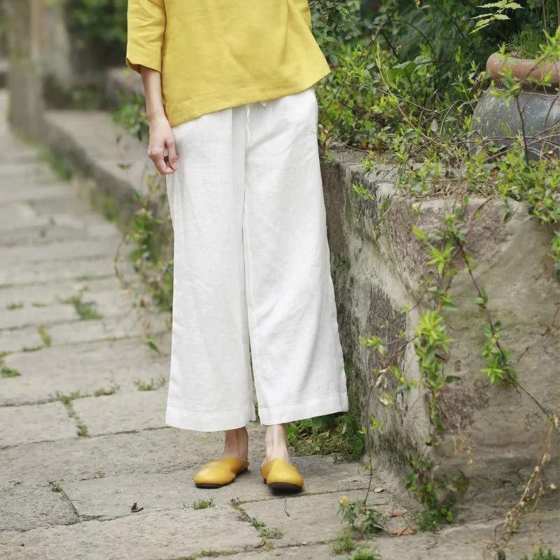 Smart Comfort Women Linen Ankle Length Loose Pants