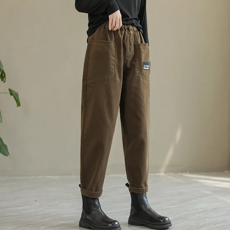 Romantic And Fresh Women Solid Patchwork Cotton Fashion Pants