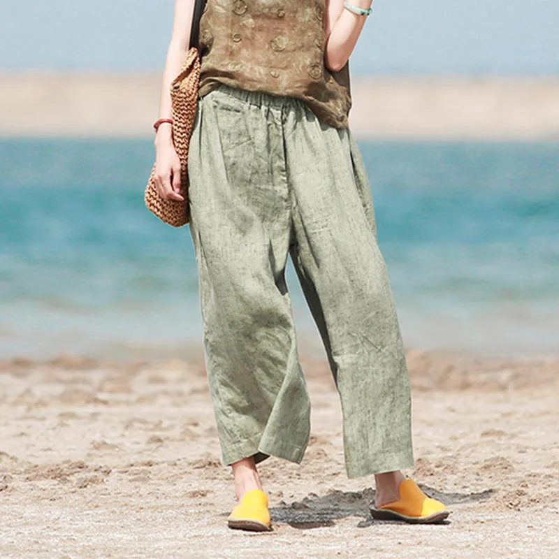 Cozy Layers Women Summer Linen Pants Loose