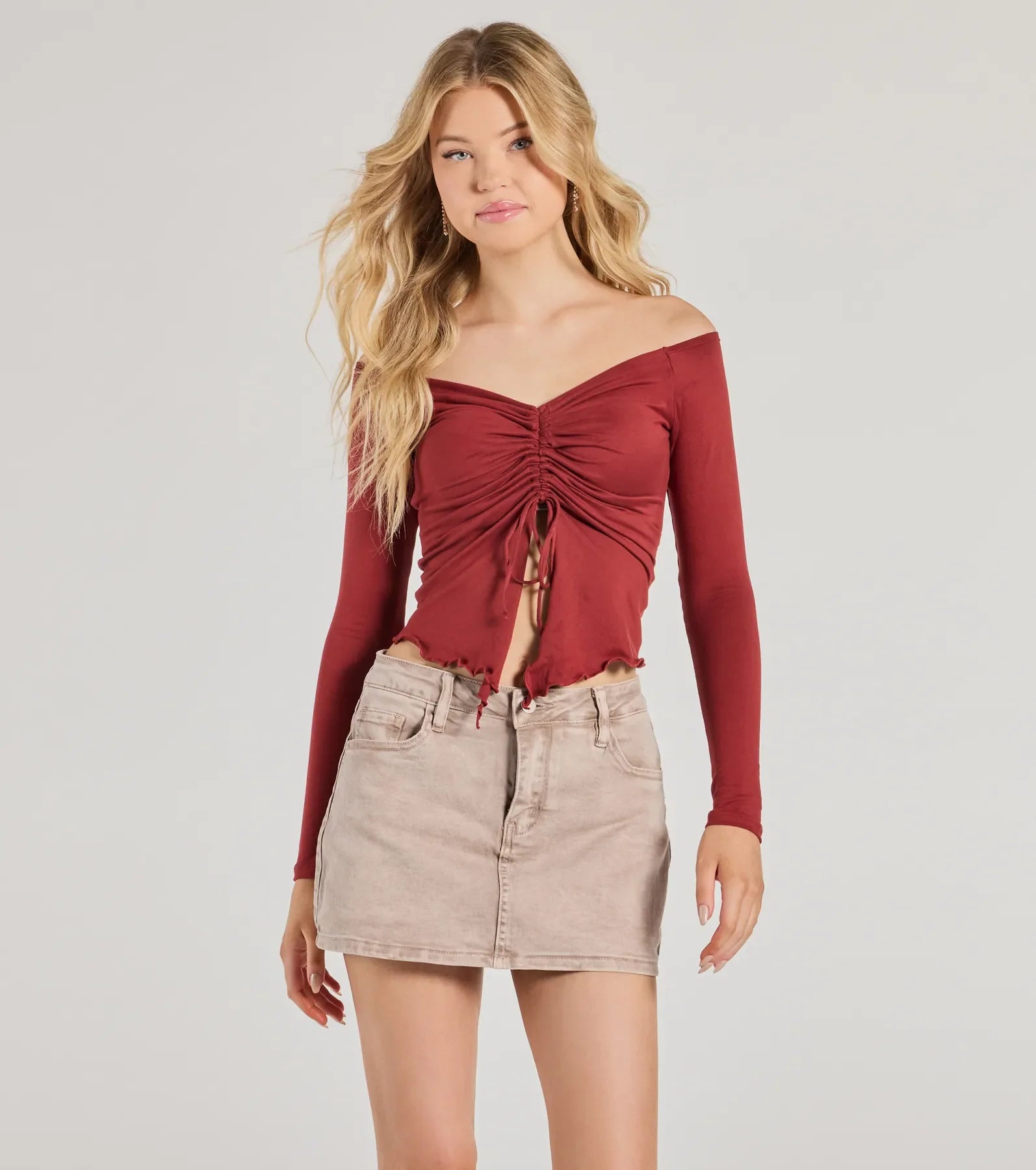 Casual Fit Wear Adorable Flirt Off-The-Shoulder Knit Top