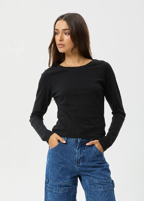 High Street Design AFENDS Womens Elevate - Long Sleeve Tee - Black