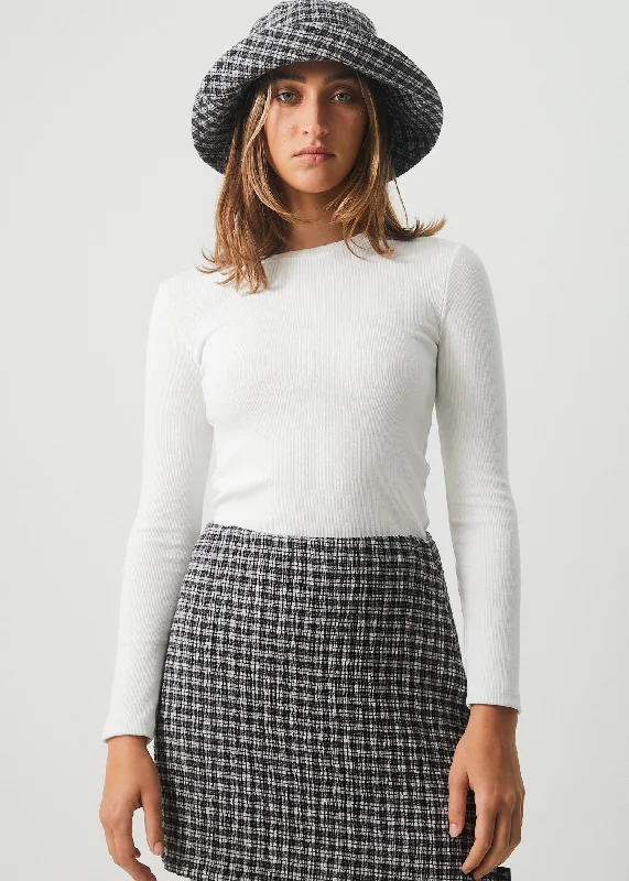 Integrated Design AFENDS Womens Harvey - Ribbed Long Sleeve Tee - Off White