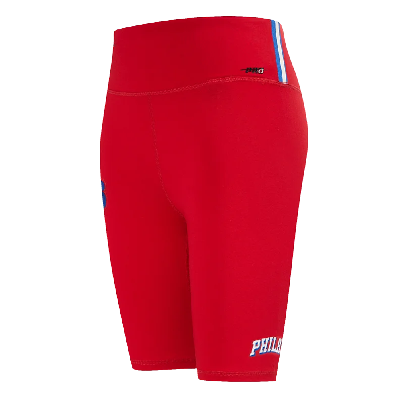 Fashion And Simplicity NBA PHILADELPHIA 76ERS CLASSIC WOMEN'S JERSEY BIKE SHORT (RED)
