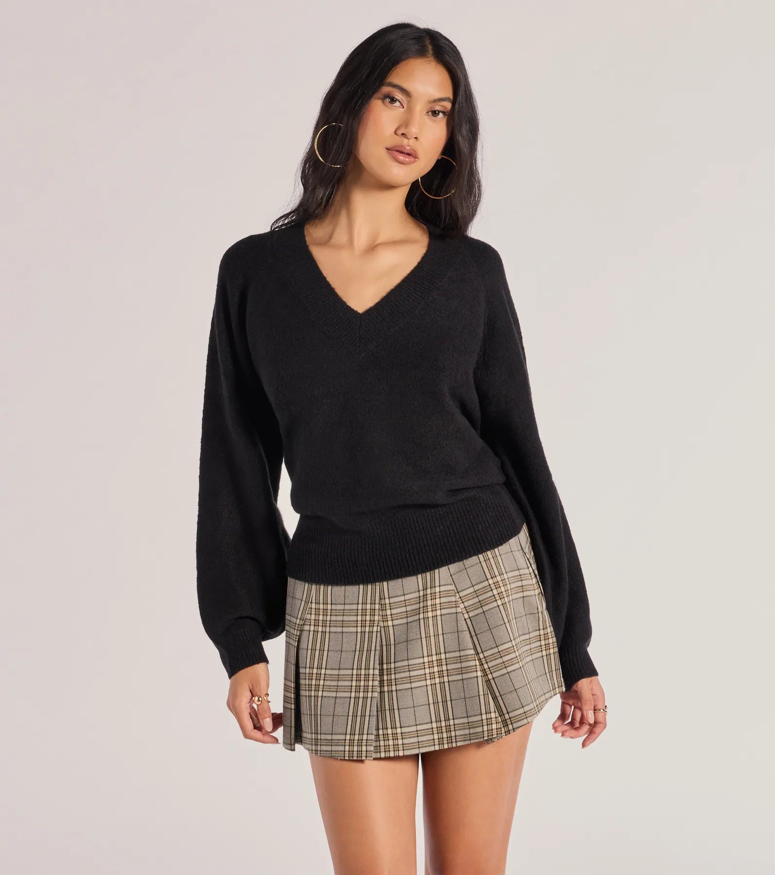 Chic Comfort Wear Comfy Chic Knit V-neck Pullover Sweater