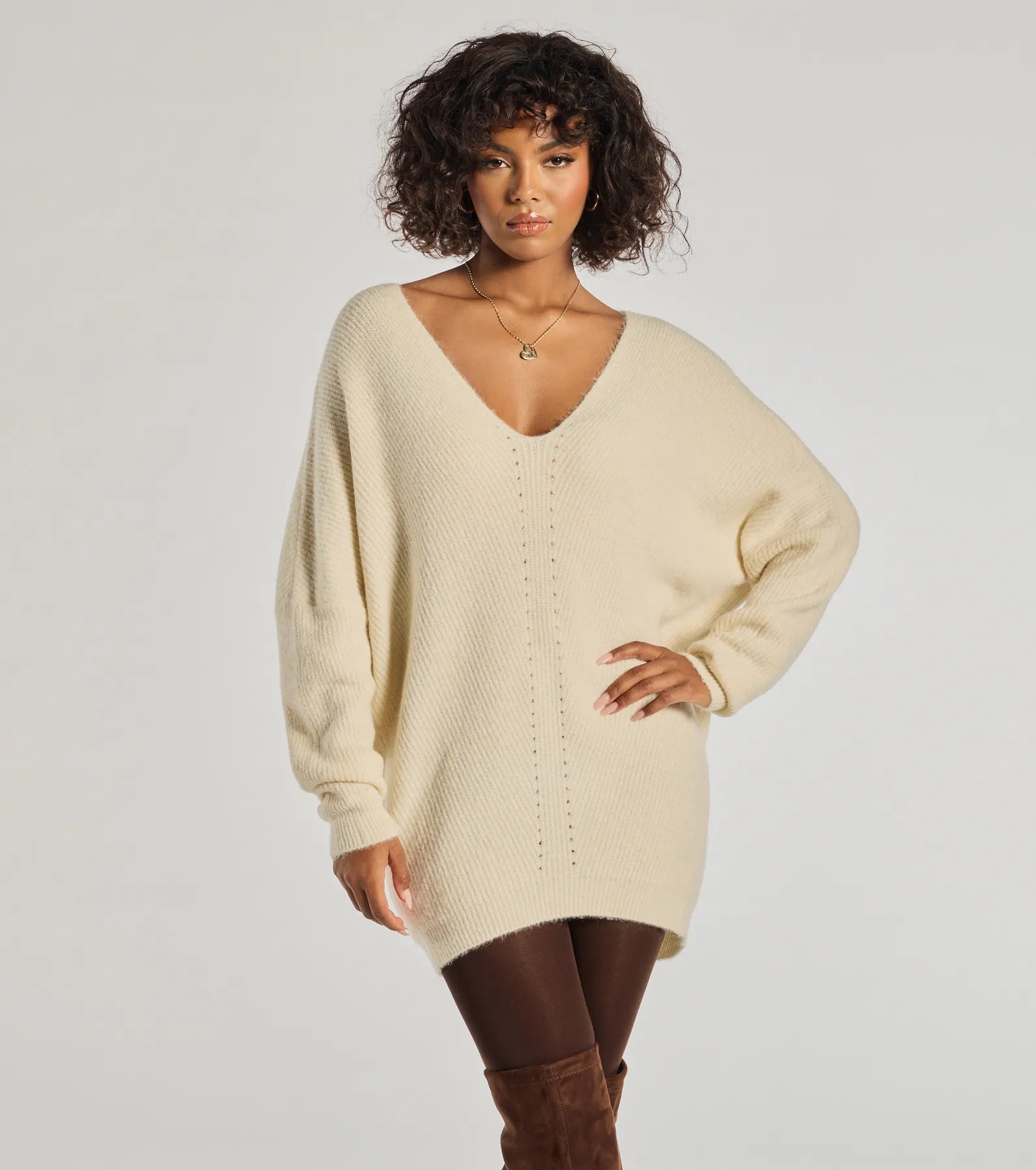 Casual Comfort Wear Effortless And Cozy Knit Long Sleeve Oversized Sweater