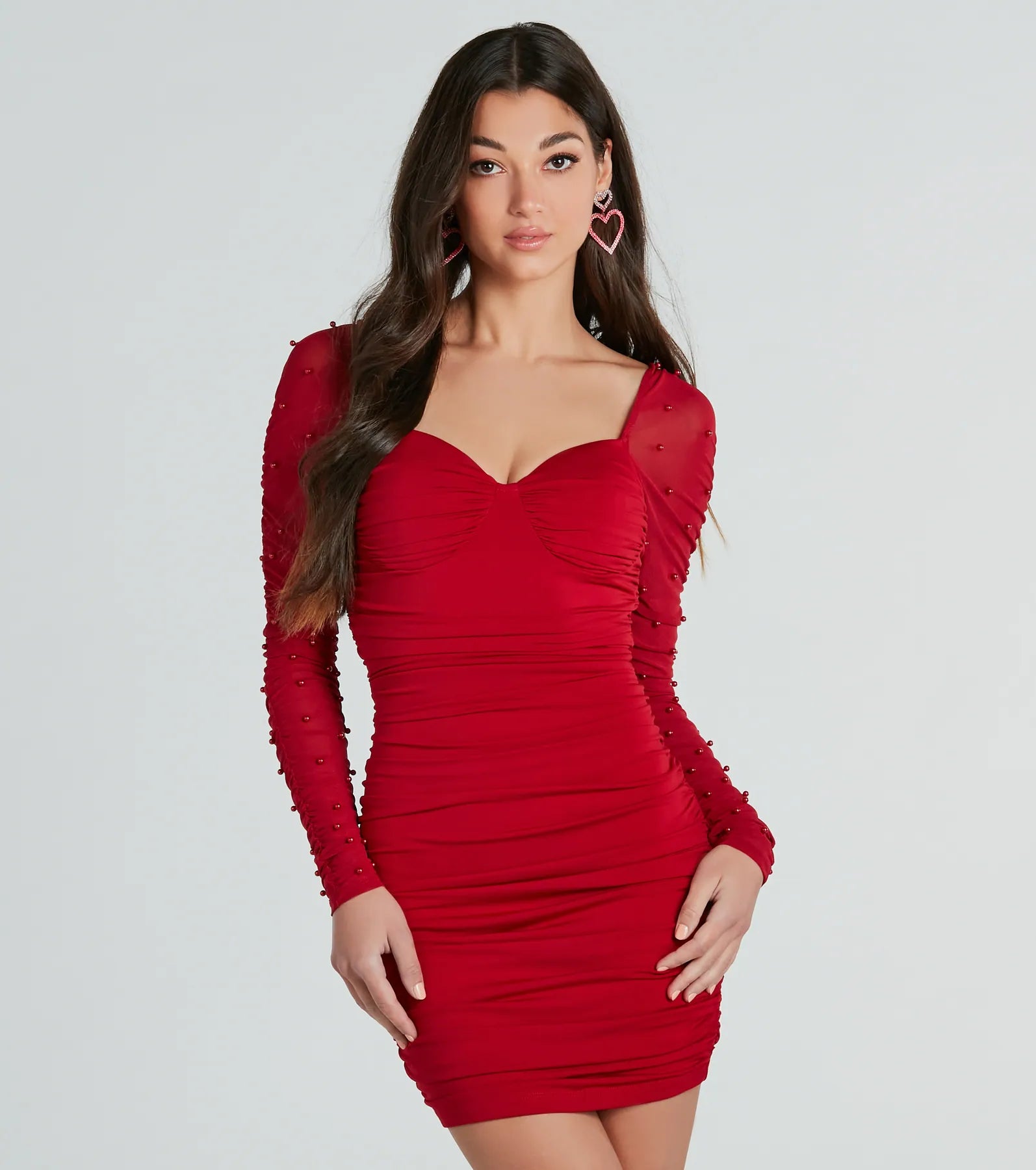 Effortless Elegance Fabulous Over Everything Faux Pearl Mini Dress