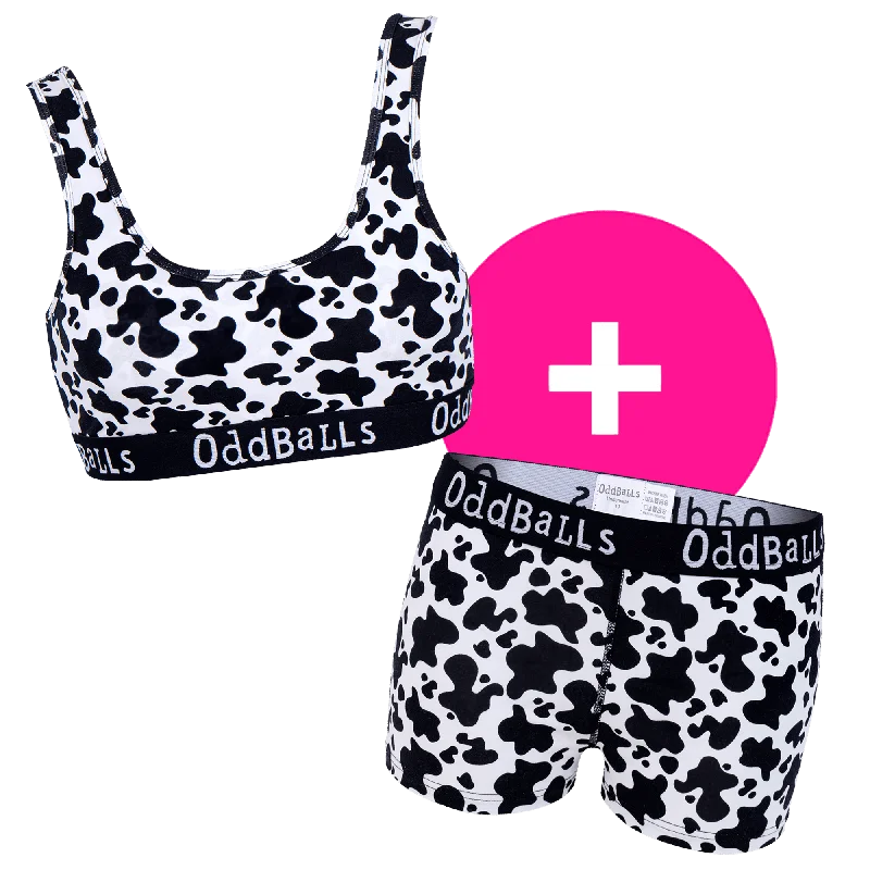Fashion Comfort Fat Cow - Women's Bralette and Boxers Bundle