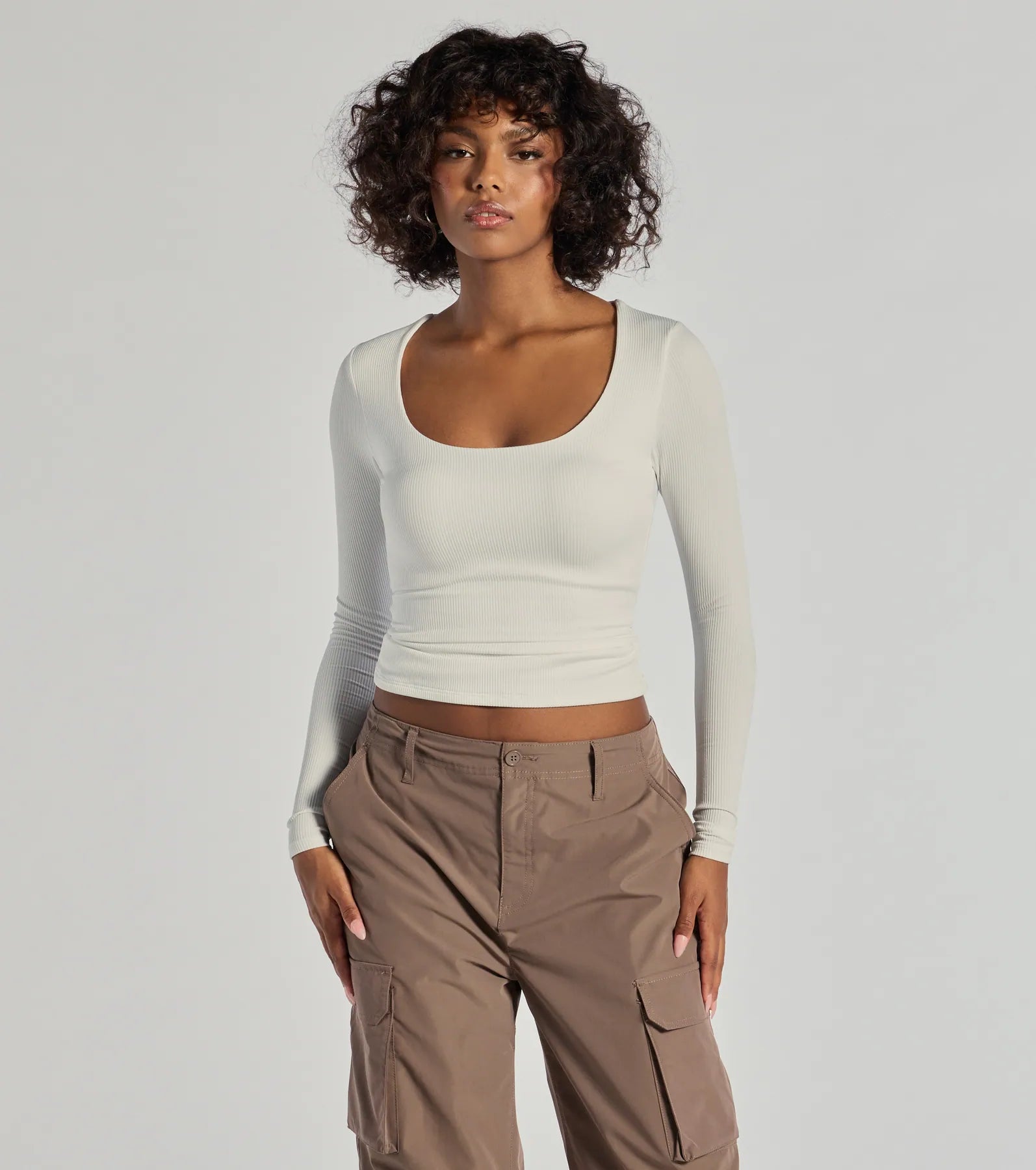 Classic Style Forever Staple Smooth Knit Long Sleeve Top