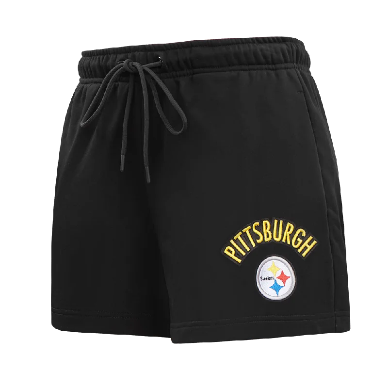 Breathable Style NFL PITTSBURGH STEELERS CLASSIC WOMEN'S FLC SHORT (BLACK)