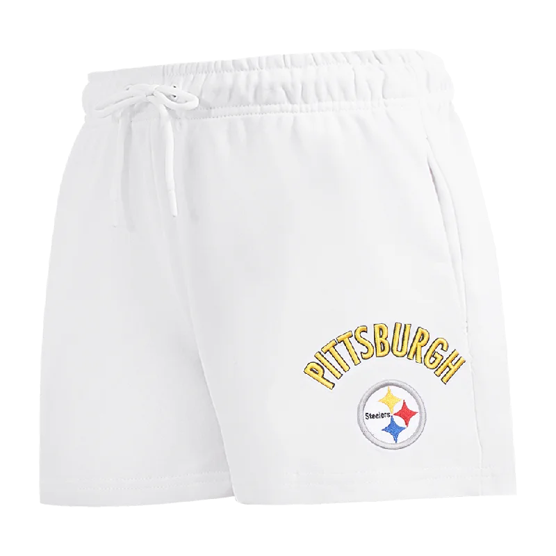 Effortless Dressing NFL PITTSBURGH STEELERS CLASSIC WOMEN'S FLC SHORT (WHITE)